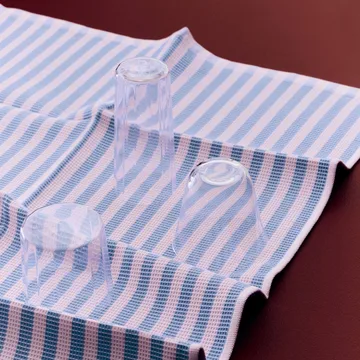 Torchon Canteen 52x80 cm - Sky blue-light pink block stripe - HAY