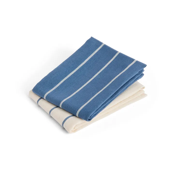 Torchon de cuisine Outdoor Market - Blue-beige, lot de 2 - HAY