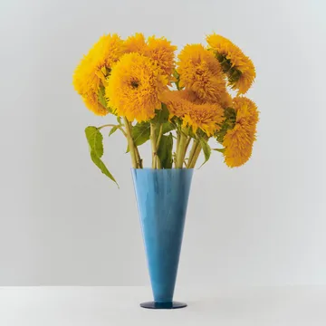 Vase Conical - Petrol blue-dark blue, large - HAY