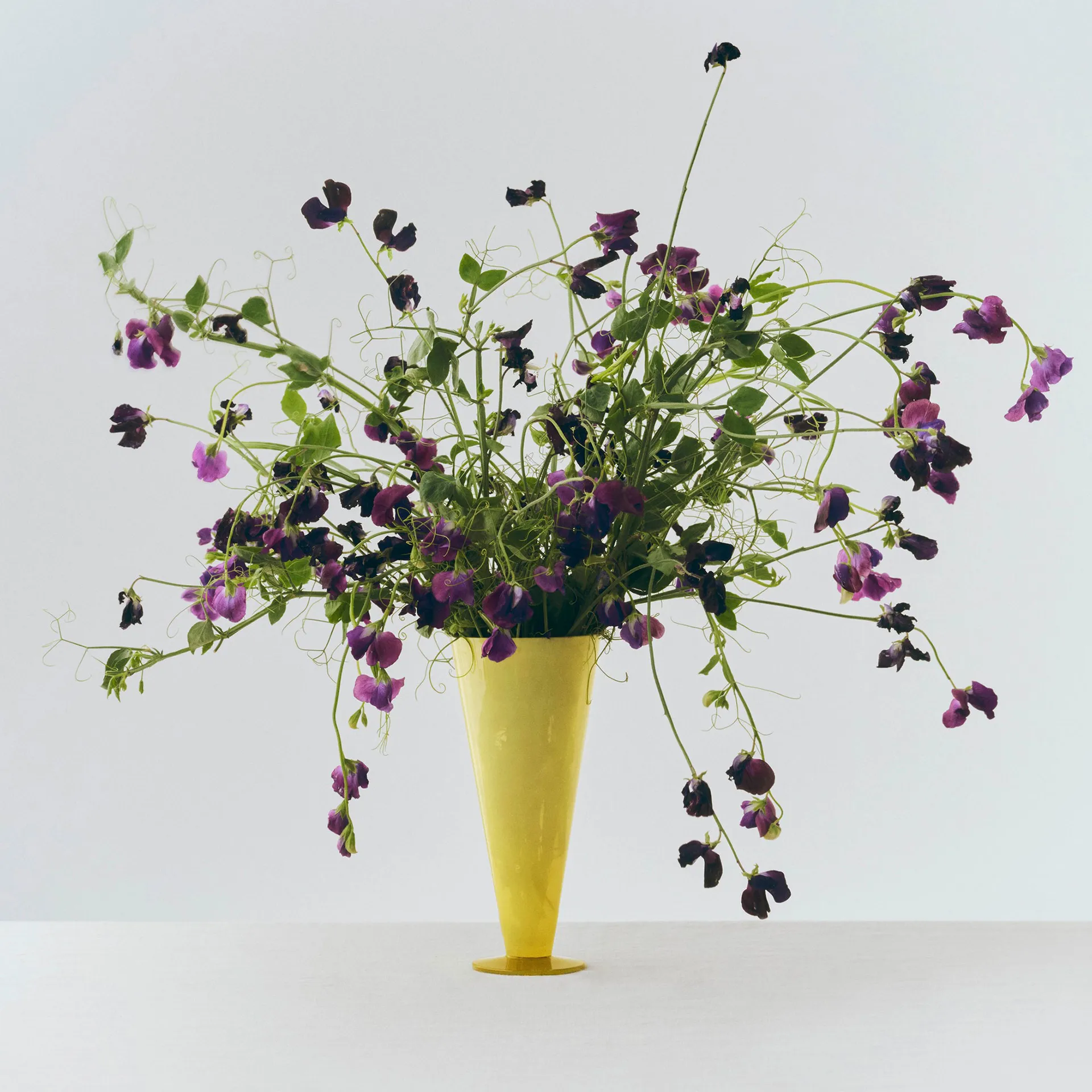 Vase Conical, Yellow-lime green, large HAY