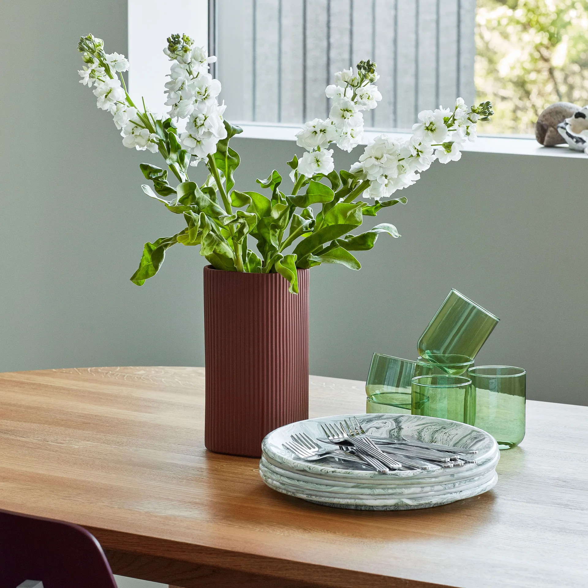 Vase Facade 22 cm, Dark terracotta HAY