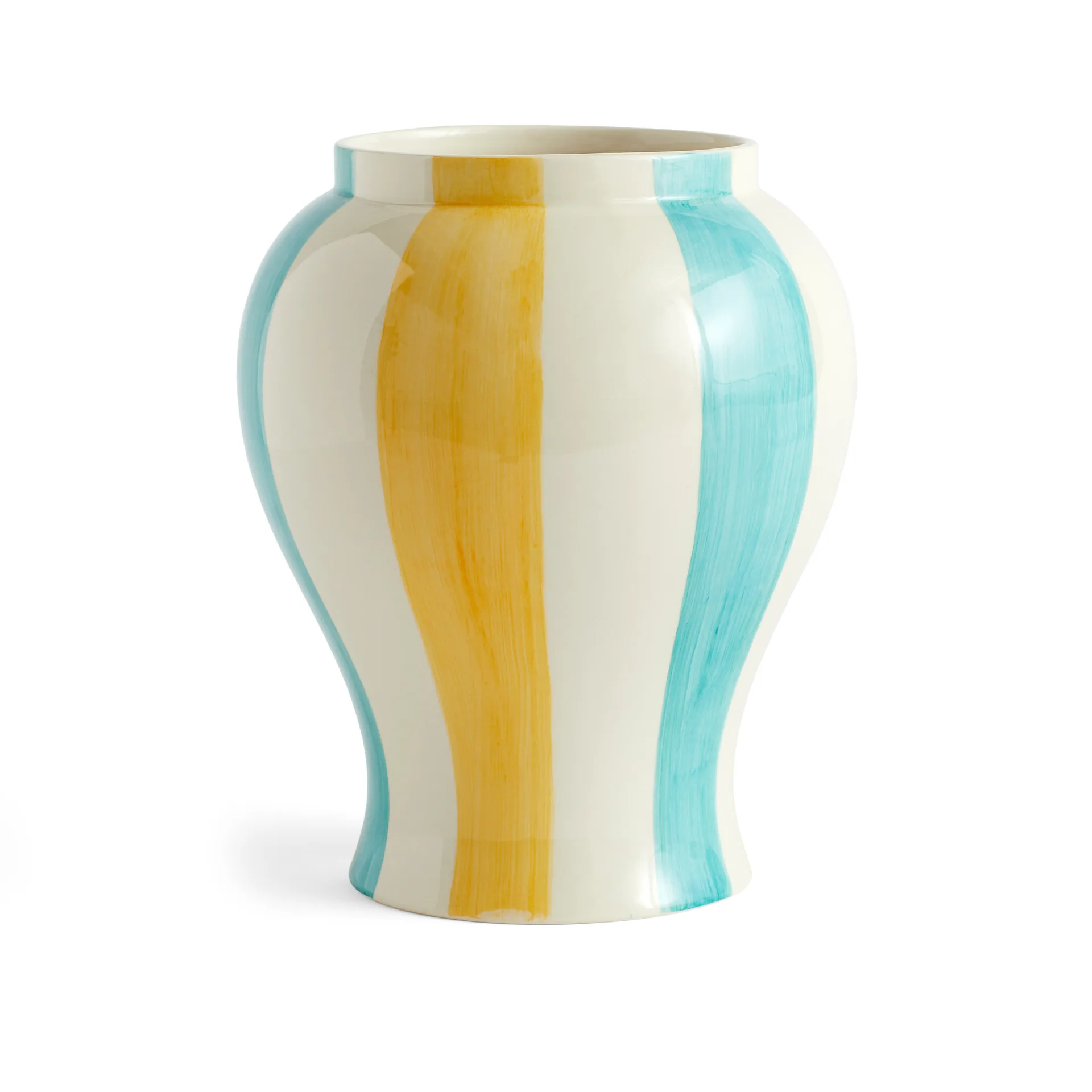 Vase L Sobremesa stripe 25 cm, Green-yellow HAY