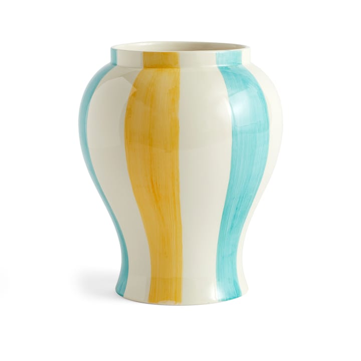Vase L Sobremesa stripe 25 cm - Green-yellow - HAY