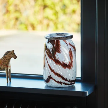 Vase Splash Roll Neck L 27 cm - Coffee-white - HAY