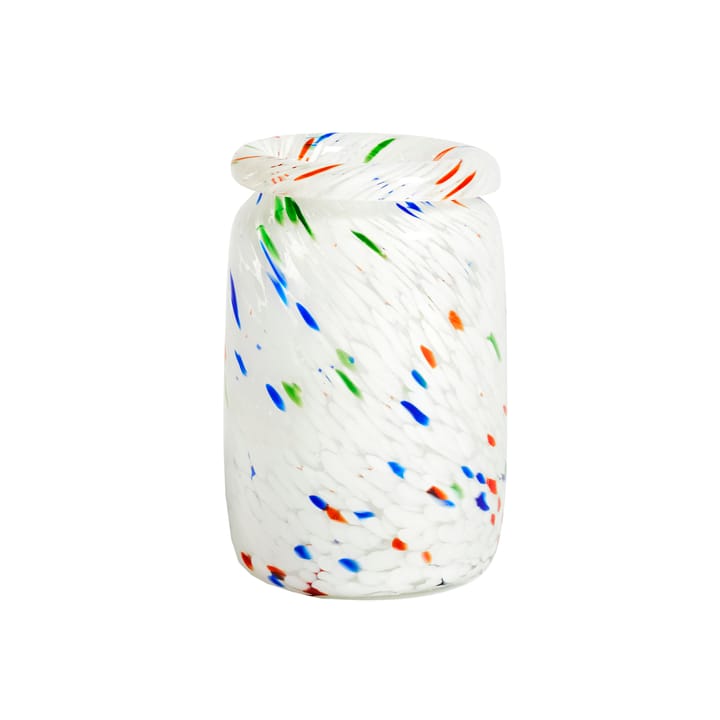 Vase Splash Roll Neck M 22 cm - White dot (multi) - HAY