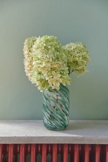 Vase Splash Roll Neck S 20,5 cm - Green swirl - HAY