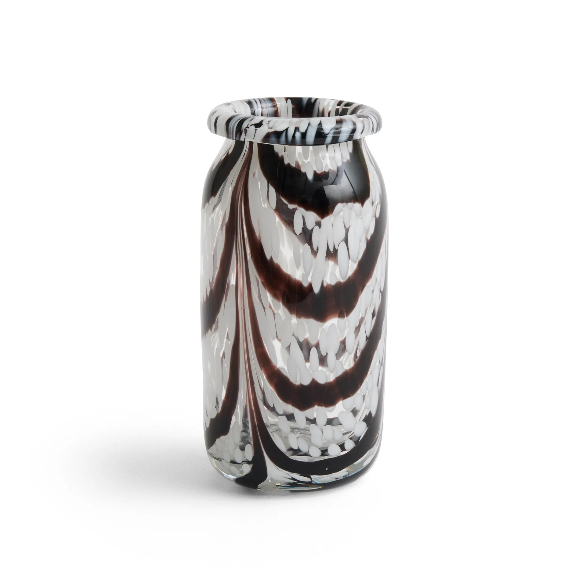 Vase Splash Roll Neck XS 19 cm, Coffee and white HAY