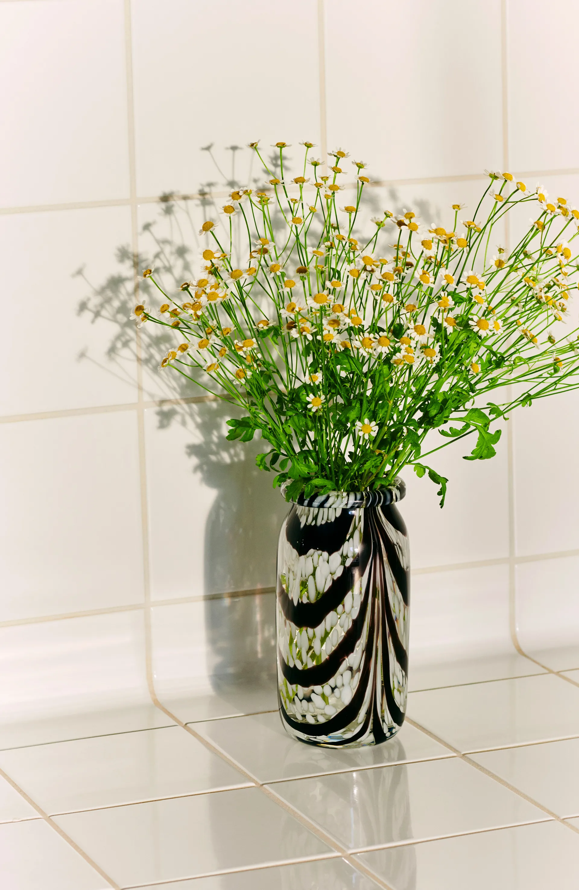 Vase Splash Roll Neck XS 19 cm, Coffee and white HAY