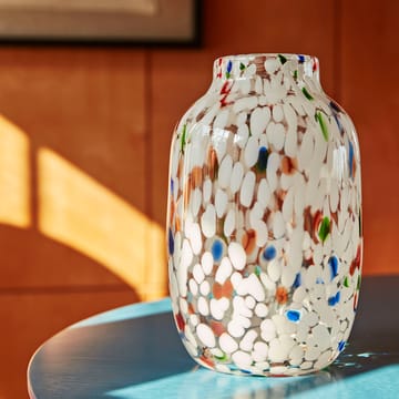 Vase Splash Round L - 27 cm White dot (multi) - HAY