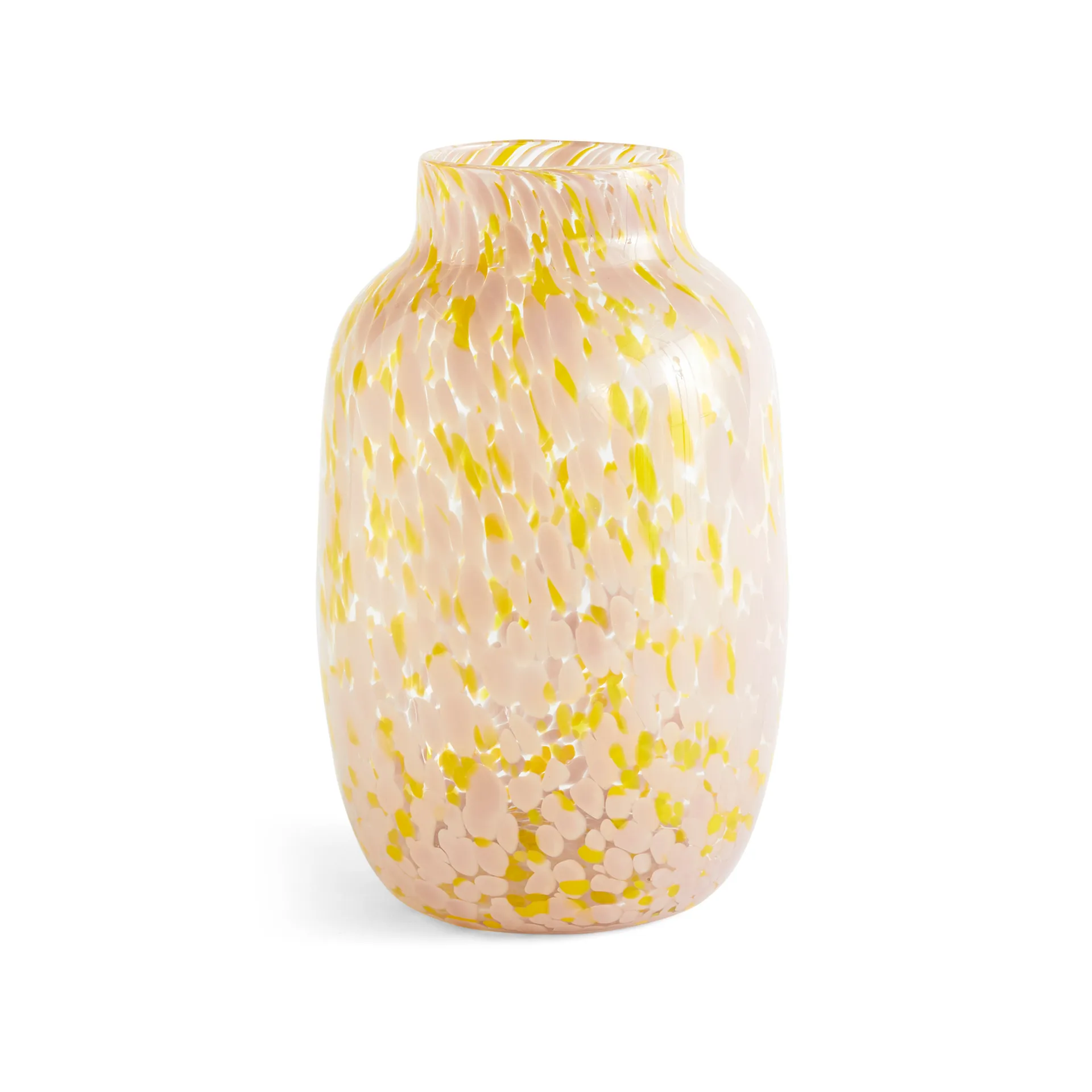 Vase Splash Round L, 30 cm Light pink-yellow HAY