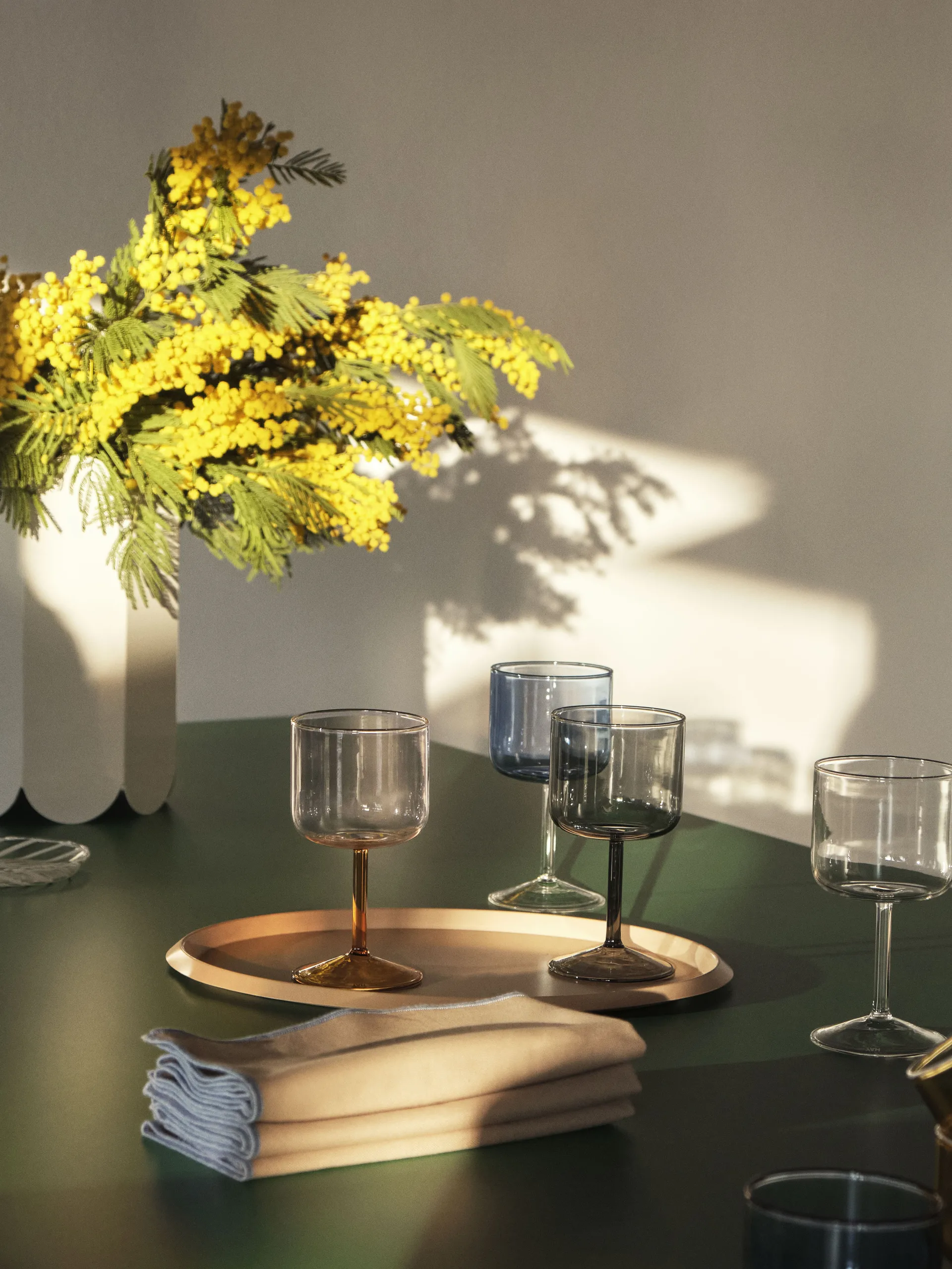 Verre à vin Tint 25 cl Lot de 2, Bleu-transparent HAY