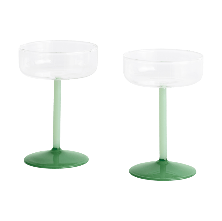 Verre coupe Tint 20 cl lot de 2 - Clear-jade light green-jade dark green - HAY