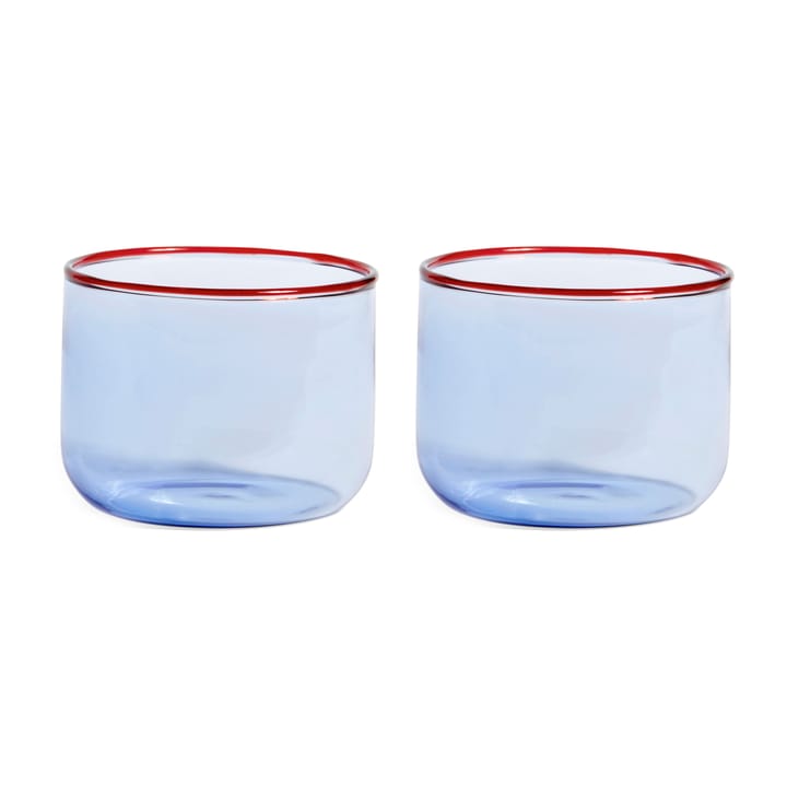 Verre Tint 20 cl Lot de 2, bleu clair-coin rouge HAY