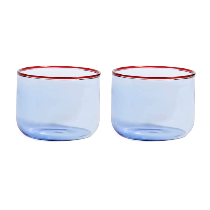 Verre Tint 20 cl Lot de 2 - bleu clair-coin rouge - HAY