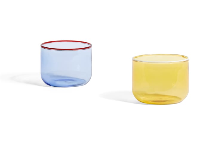Verre Tint 20 cl Lot de 2, bleu clair-coin rouge HAY