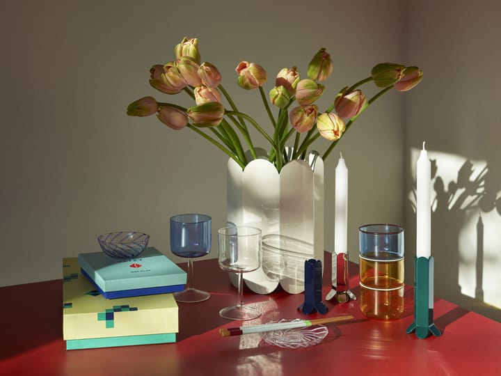 Verre Tint 20 cl Lot de 2, bleu clair-coin rouge HAY