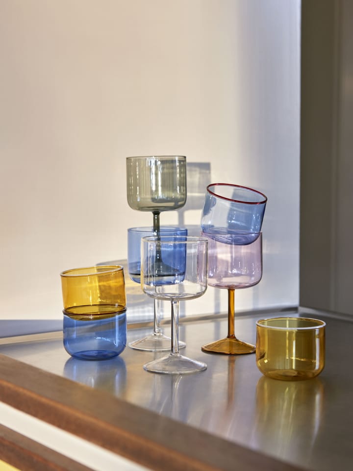 Verre Tint 20 cl Lot de 2, bleu clair-coin rouge HAY
