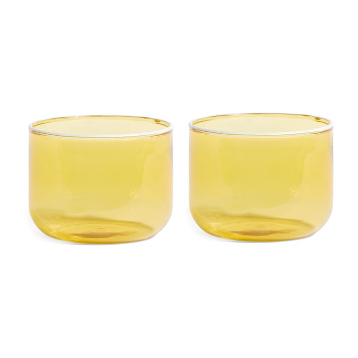 Verre Tint 20 cl Lot de 2 - Jaune clair-coin blanc - HAY