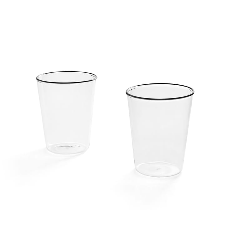 Verres Rim 30 cl, transparents, lot de 2, Noir HAY