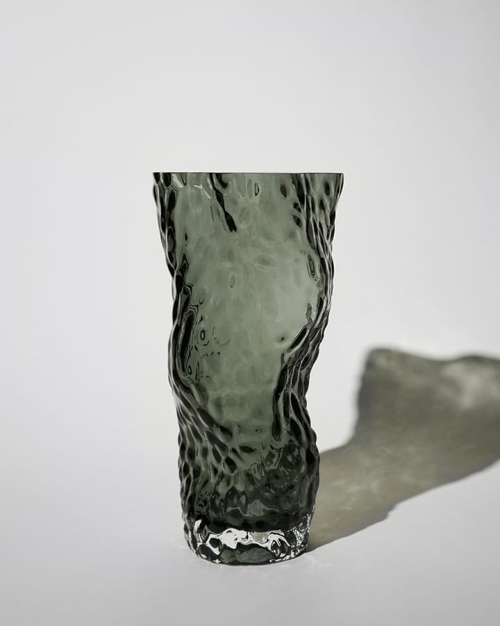 Vase Ostrea Rock verre 30 cm, Bleu nuit Hein Studio