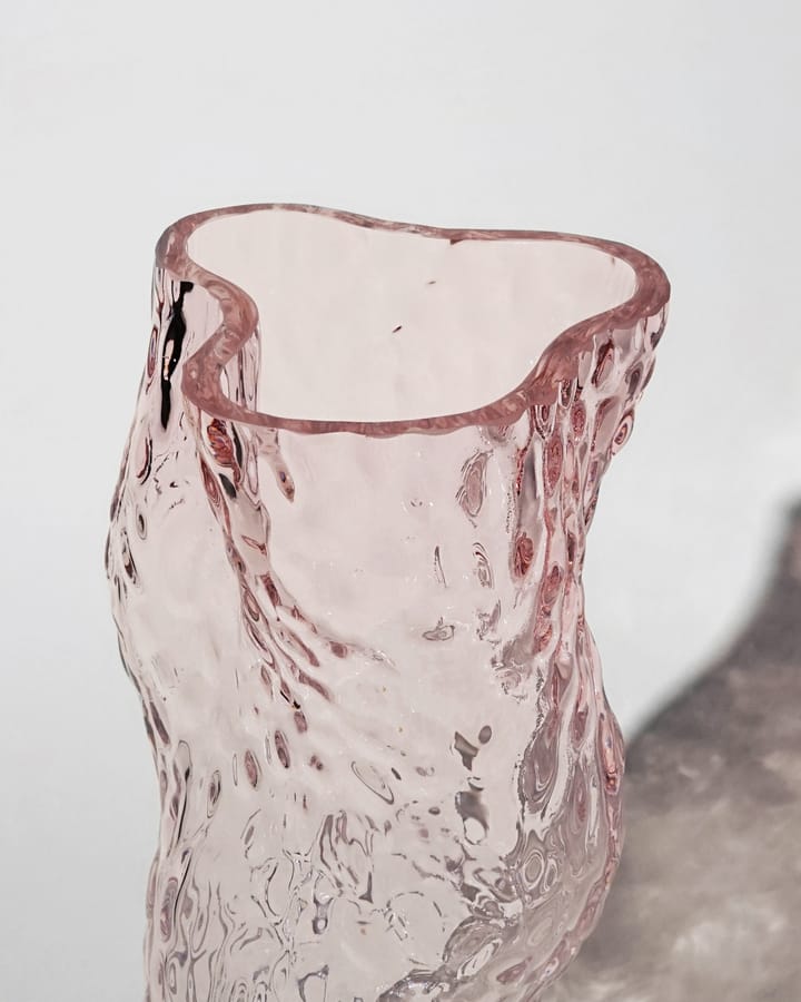 Vase Ostrea Rock verre 30 cm, Rose pale Hein Studio
