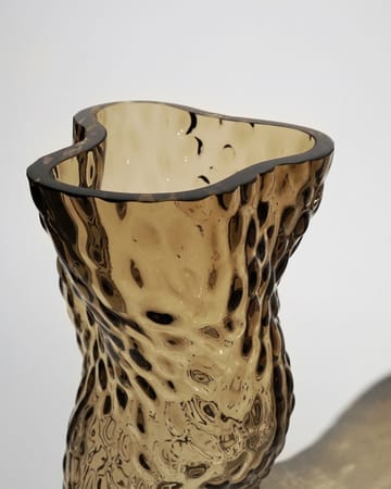 Vase Ostrea Rock verre 30 cm - Smoke - Hein Studio