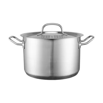 Casserole avec couvercle et passoire intégrée Steely Heirol - 5 litres - Heirol