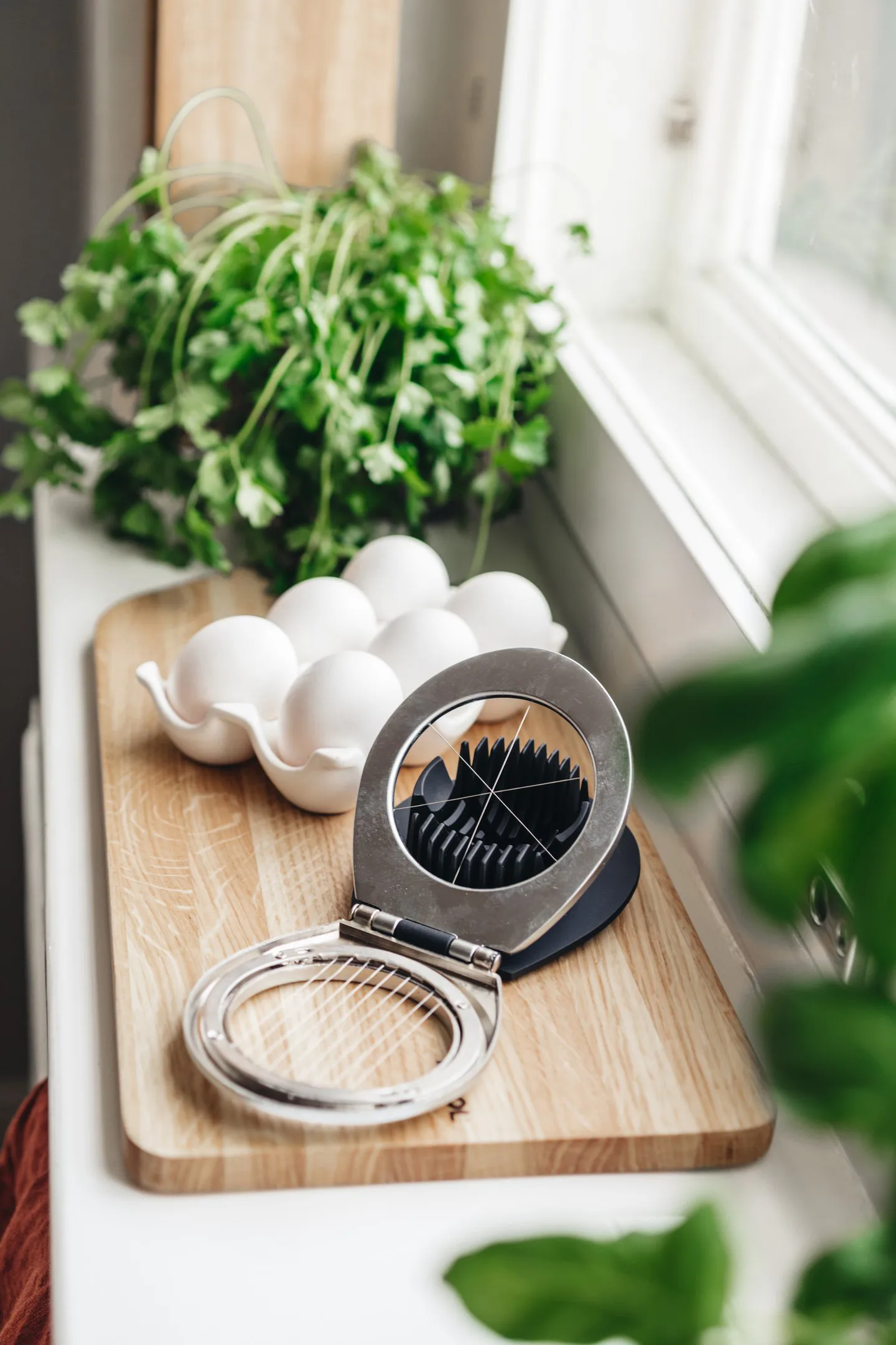 Coupe-œuf Steely Heirol, Acier inoxydable Heirol