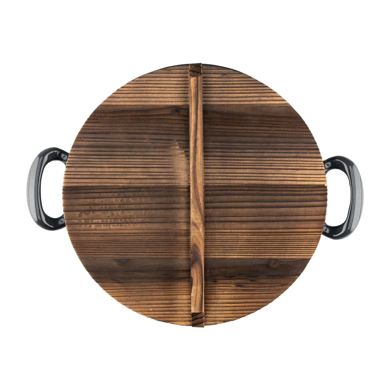 Poêle à frire en fonte avec couvercle en bois, Ø30 cm Heirol