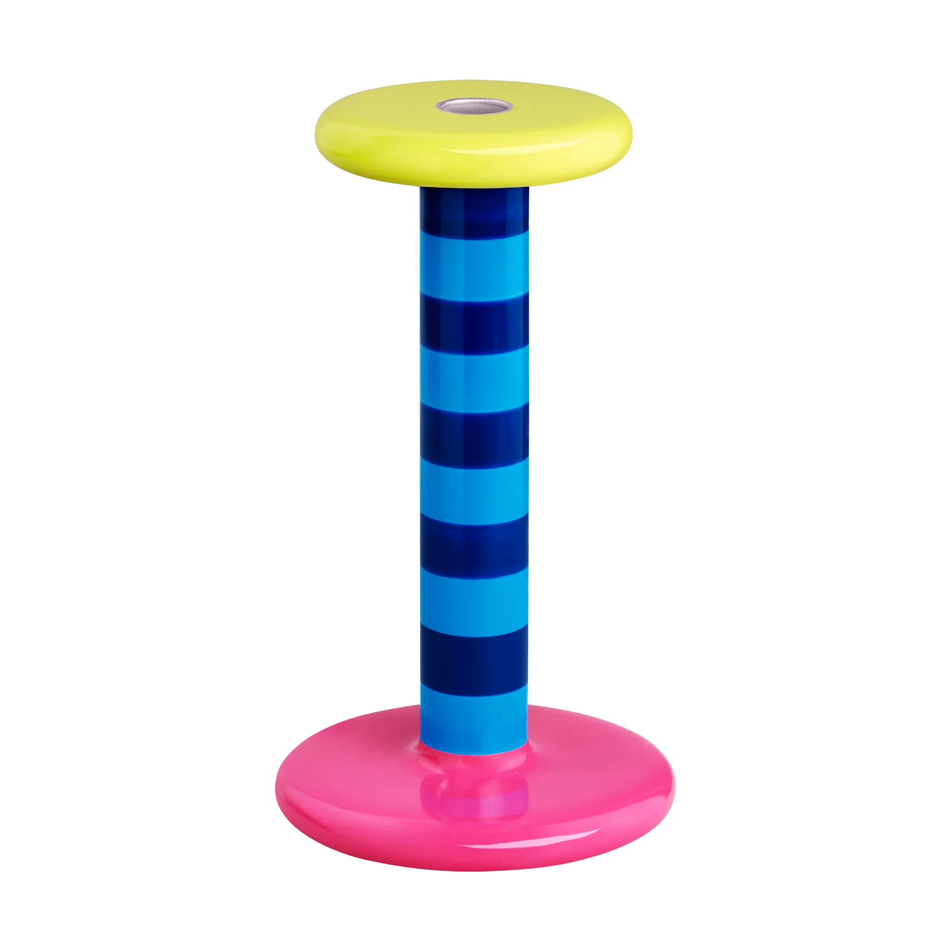 Bougeoir Pesa High 23 cm, Sky blue-night blue stripe Hem