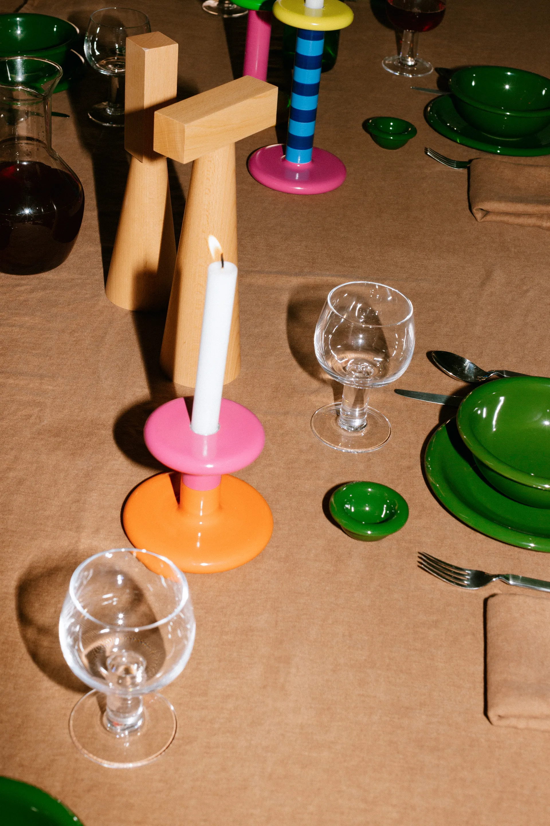 Bougeoir Pesa Low 11 cm, Magenta-orange Hem