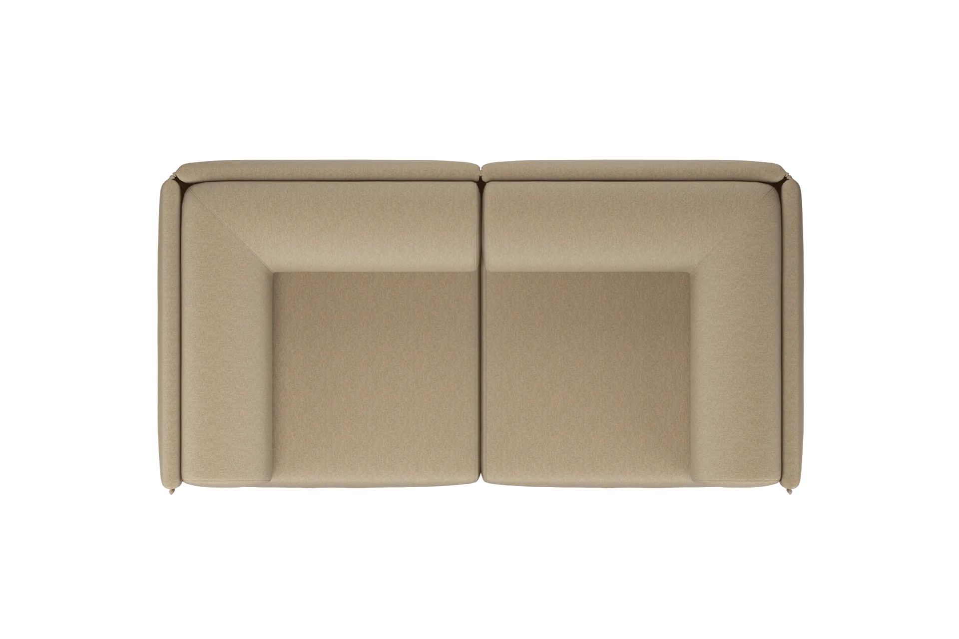 Canapé Palo Block 2 places avec accoudoirs Low 200 cm, Beige Hem