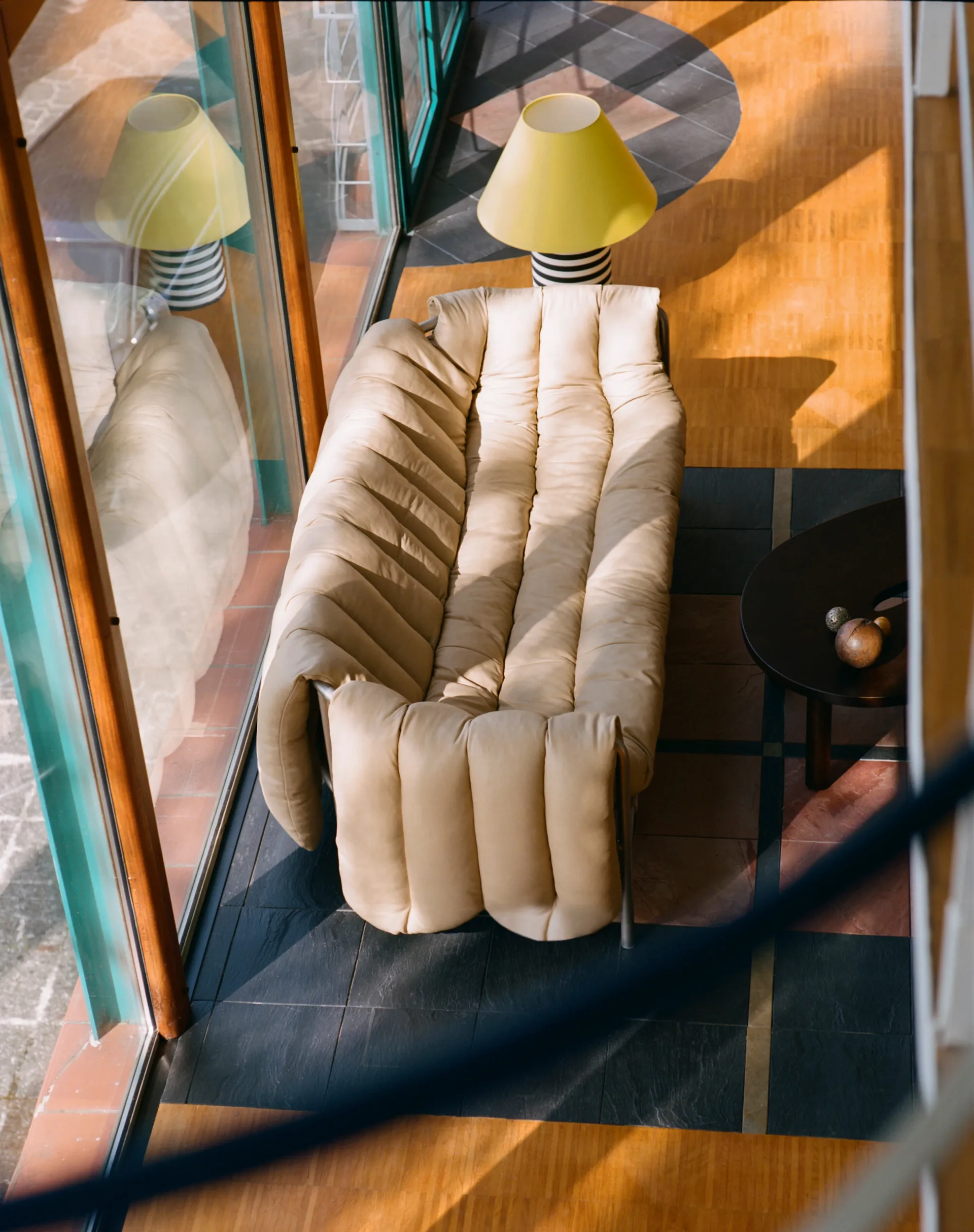 Canapé Puffy 2,5 places 205 cm, Anthracite-acier inoxydable Hem