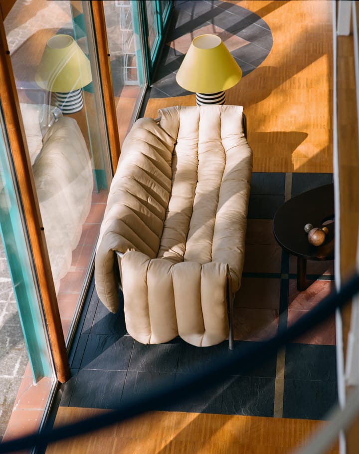 Canapé Puffy 2,5 places 205 cm, Sand leather-acier inoxydable Hem