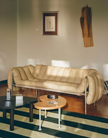 Canapé Puffy 2,5 places 205 cm - Sand leather-acier inoxydable - Hem