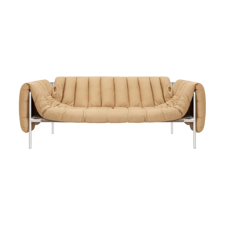 Canapé Puffy 2,5 places 205 cm - Sand leather-acier inoxydable - Hem