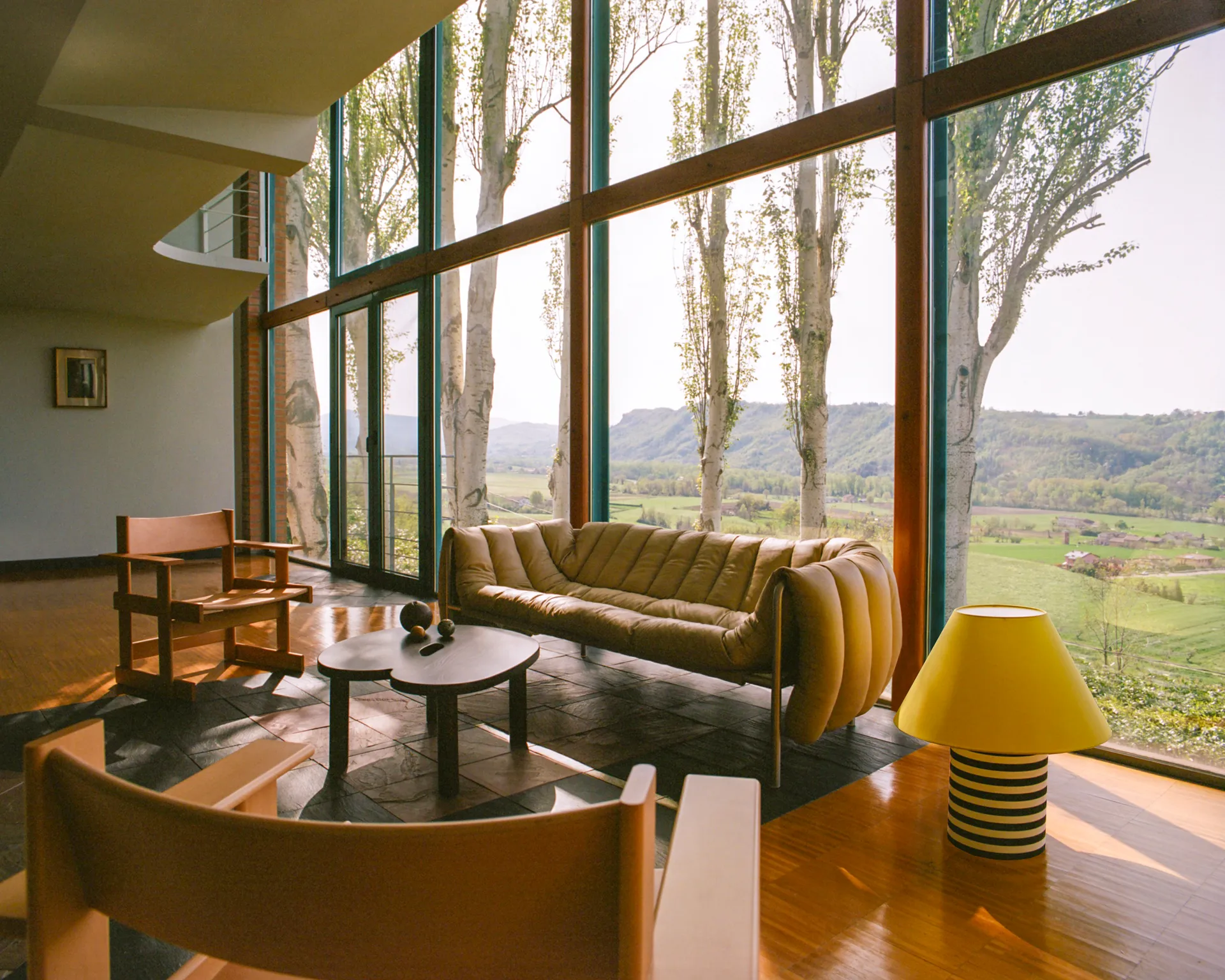 Canapé Puffy 2,5 places 205 cm, Sand leather-black grey Hem