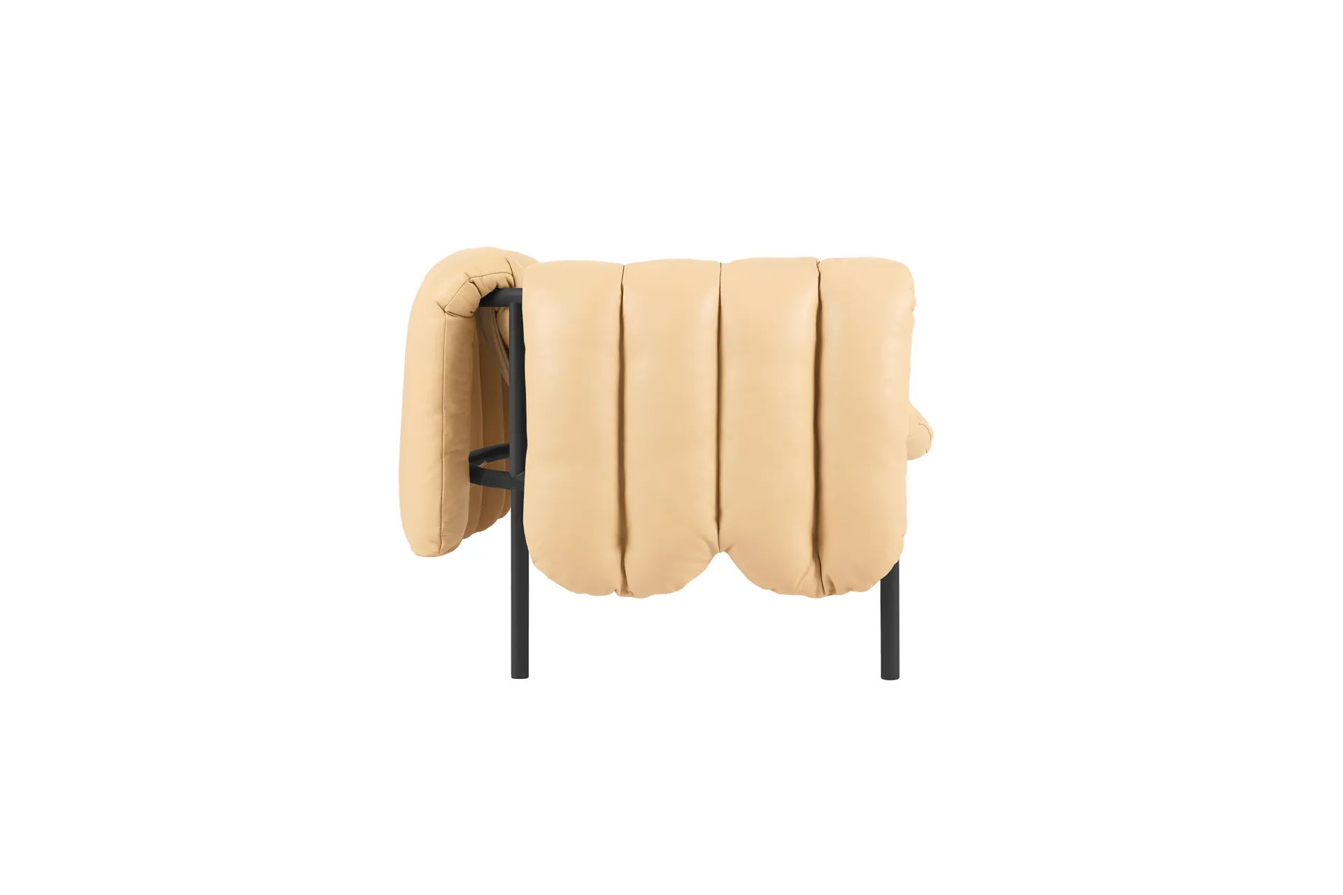 Canapé Puffy 2,5 places 205 cm, Sand leather-black grey Hem