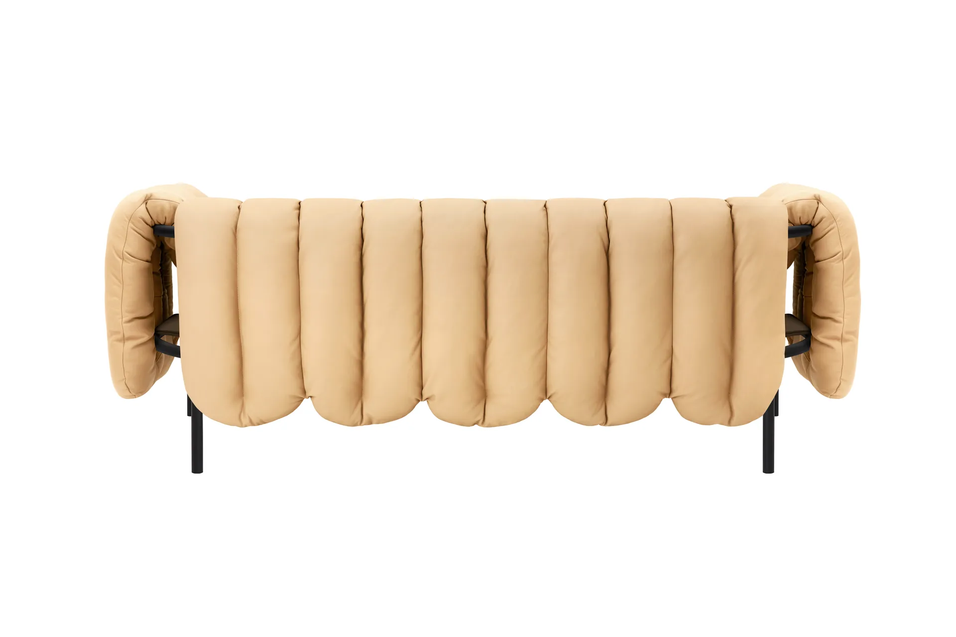 Canapé Puffy 2,5 places 205 cm, Sand leather-black grey Hem