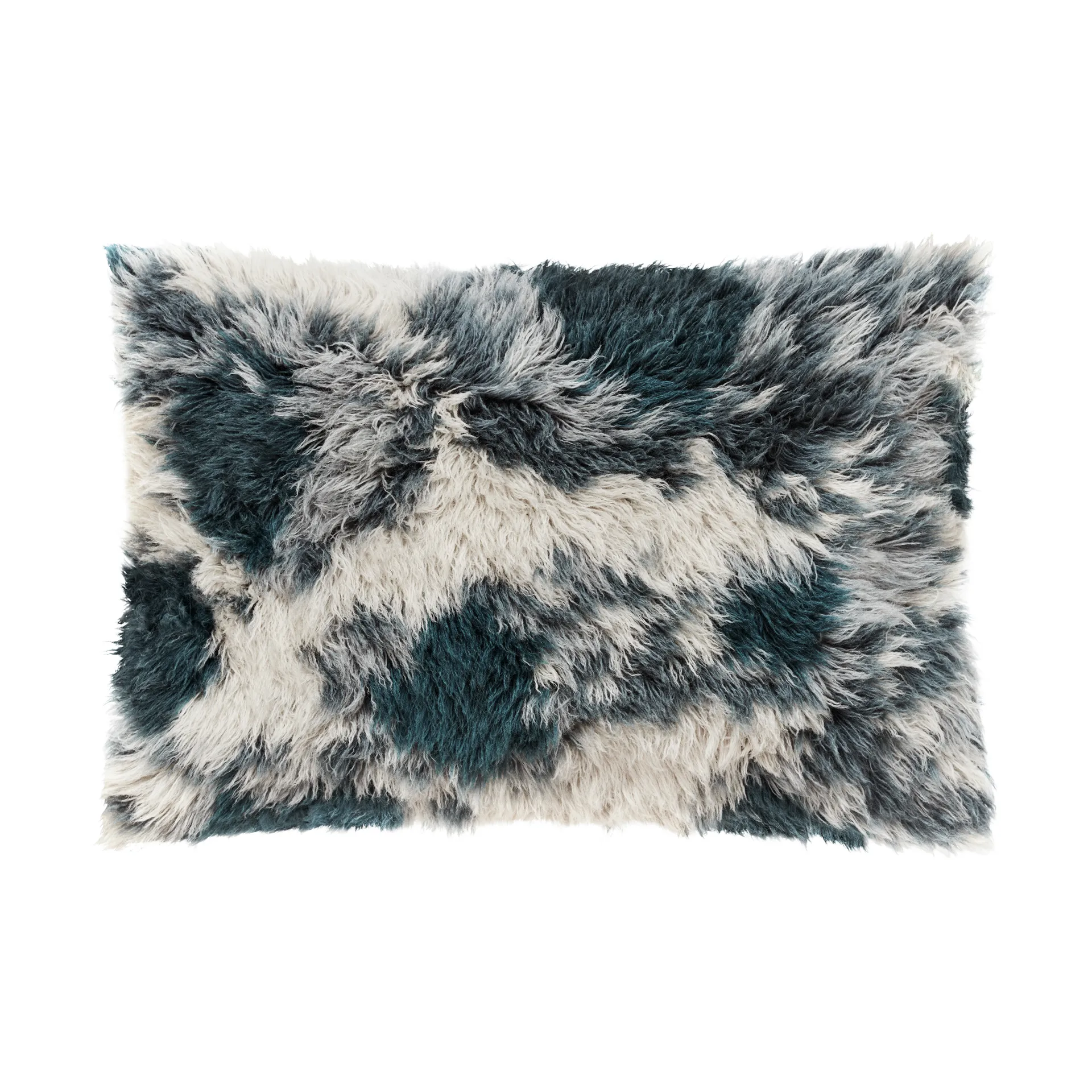 Coussin Monster Large 40x60 cm, Dark teal-off white Hem