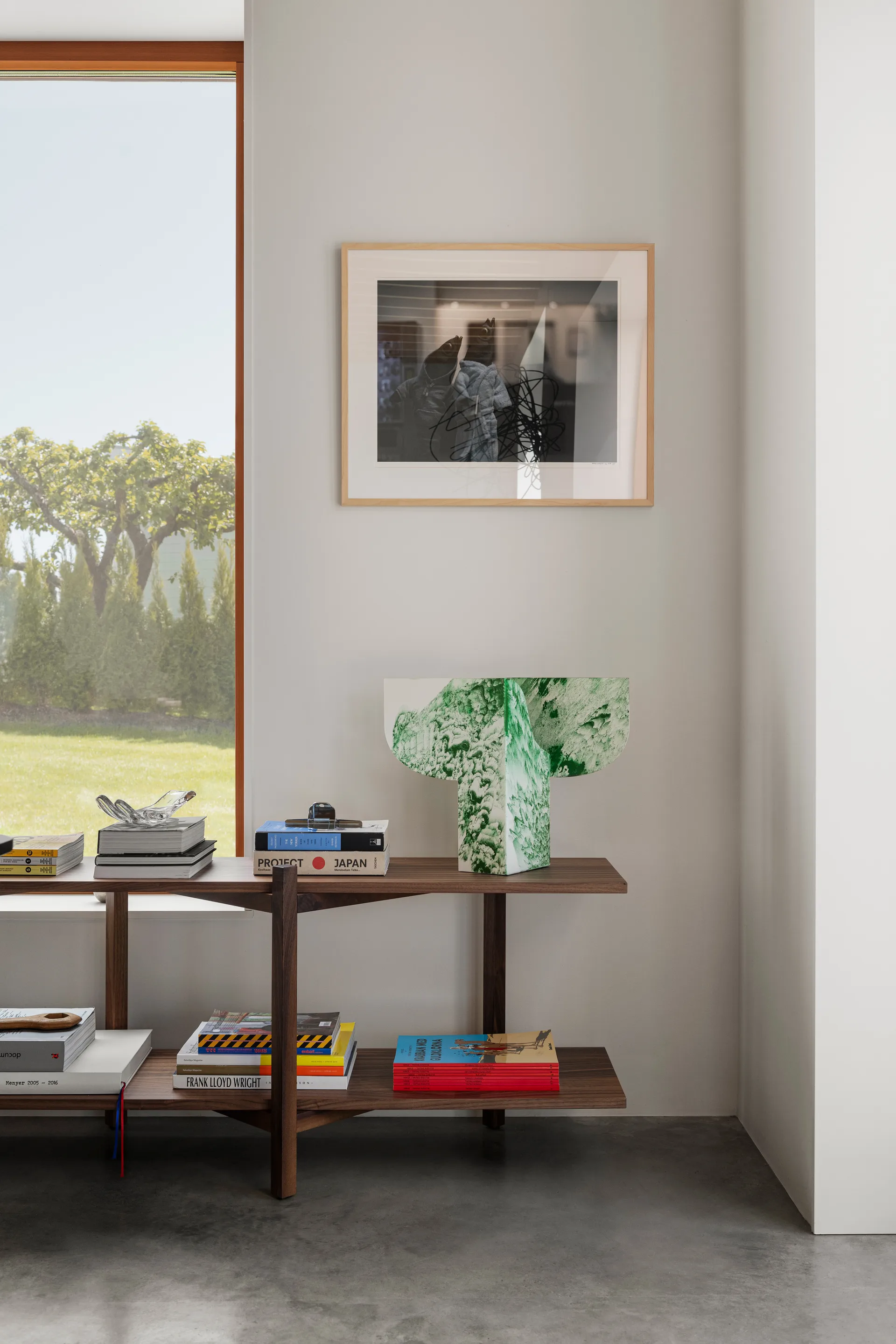 Etagére Zig Zag Media 194x57 cm, Noyer Hem