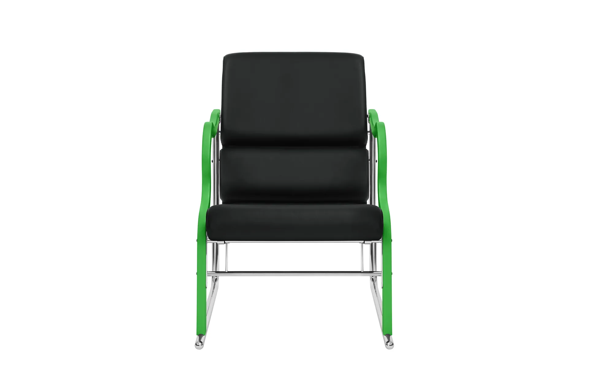 Fauteuil lounge Experiment 501, Green-black leather Hem