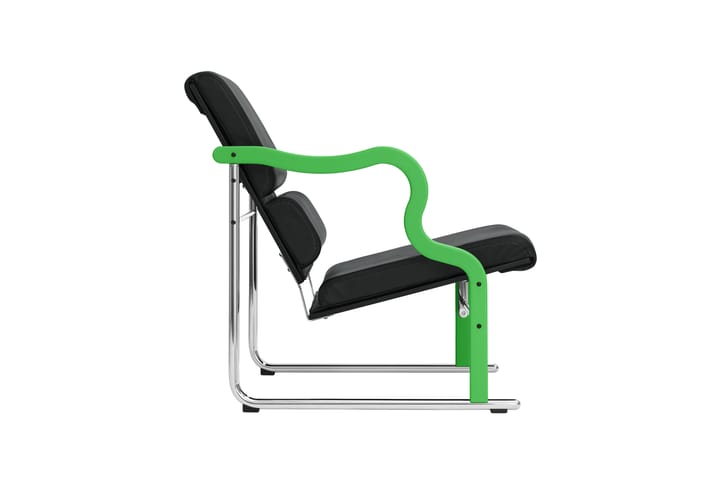 Fauteuil lounge Experiment 501, Green-black leather Hem