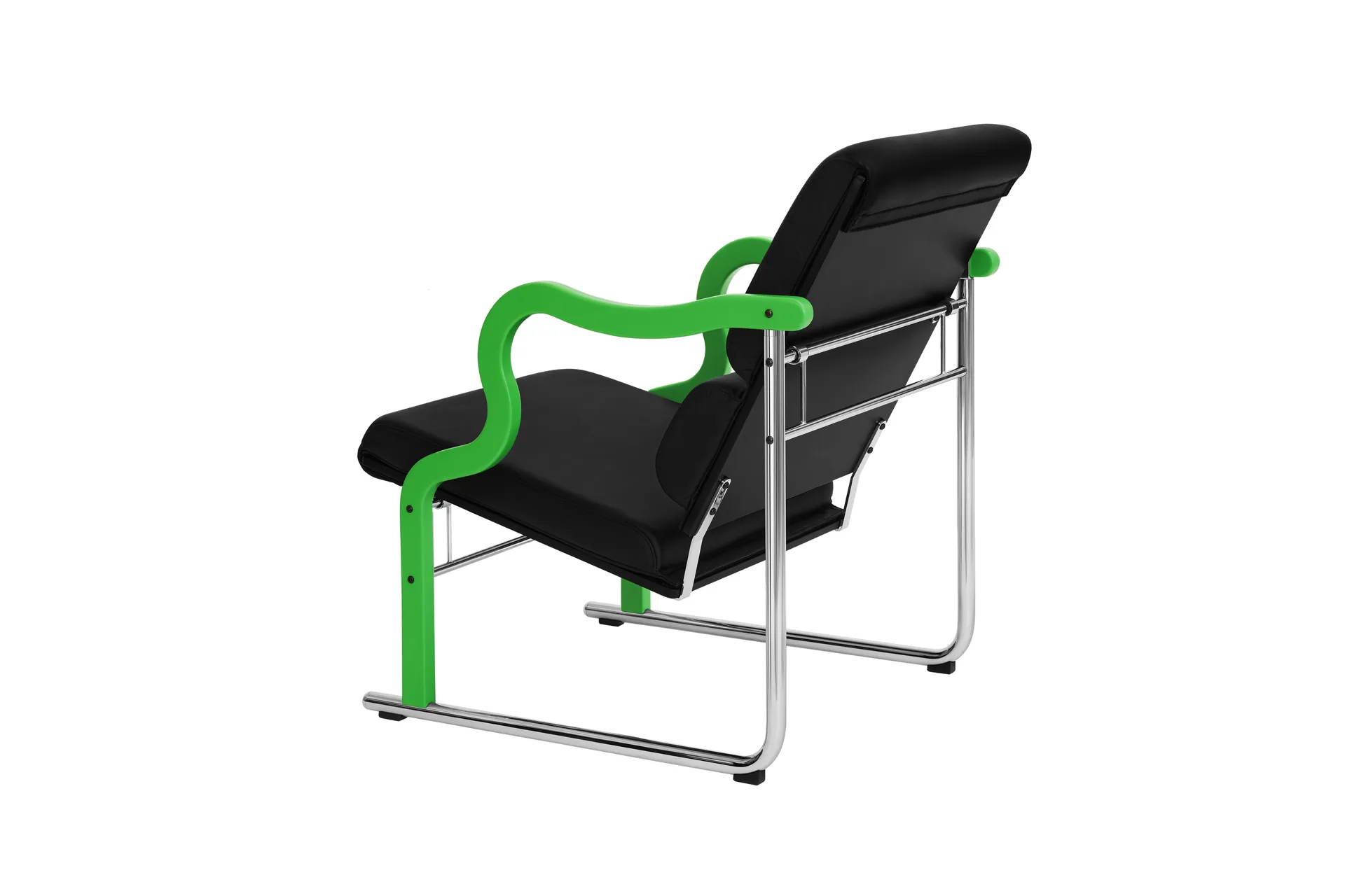 Fauteuil lounge Experiment 501, Green-black leather Hem