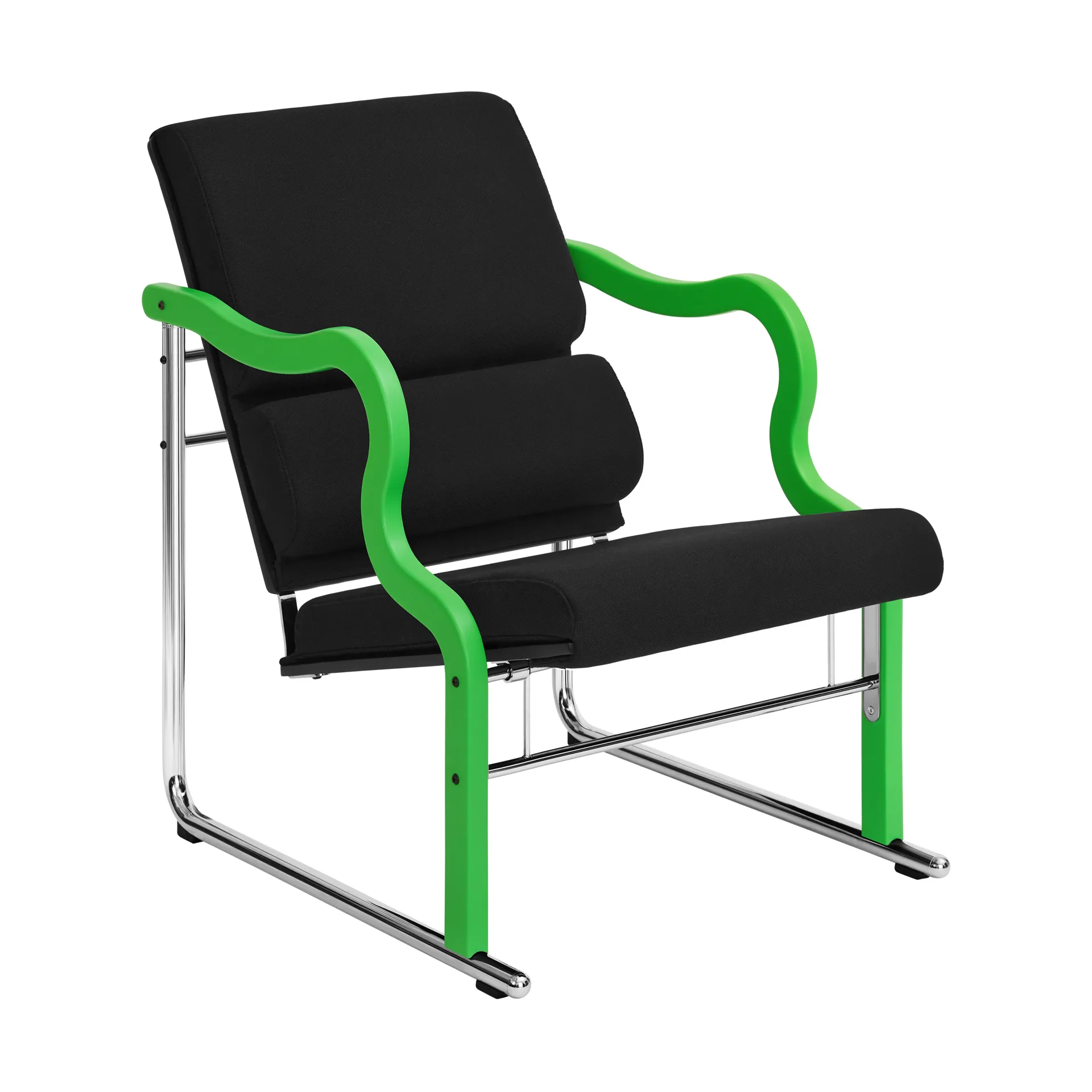 Fauteuil lounge Experiment 501, Green-black Hem