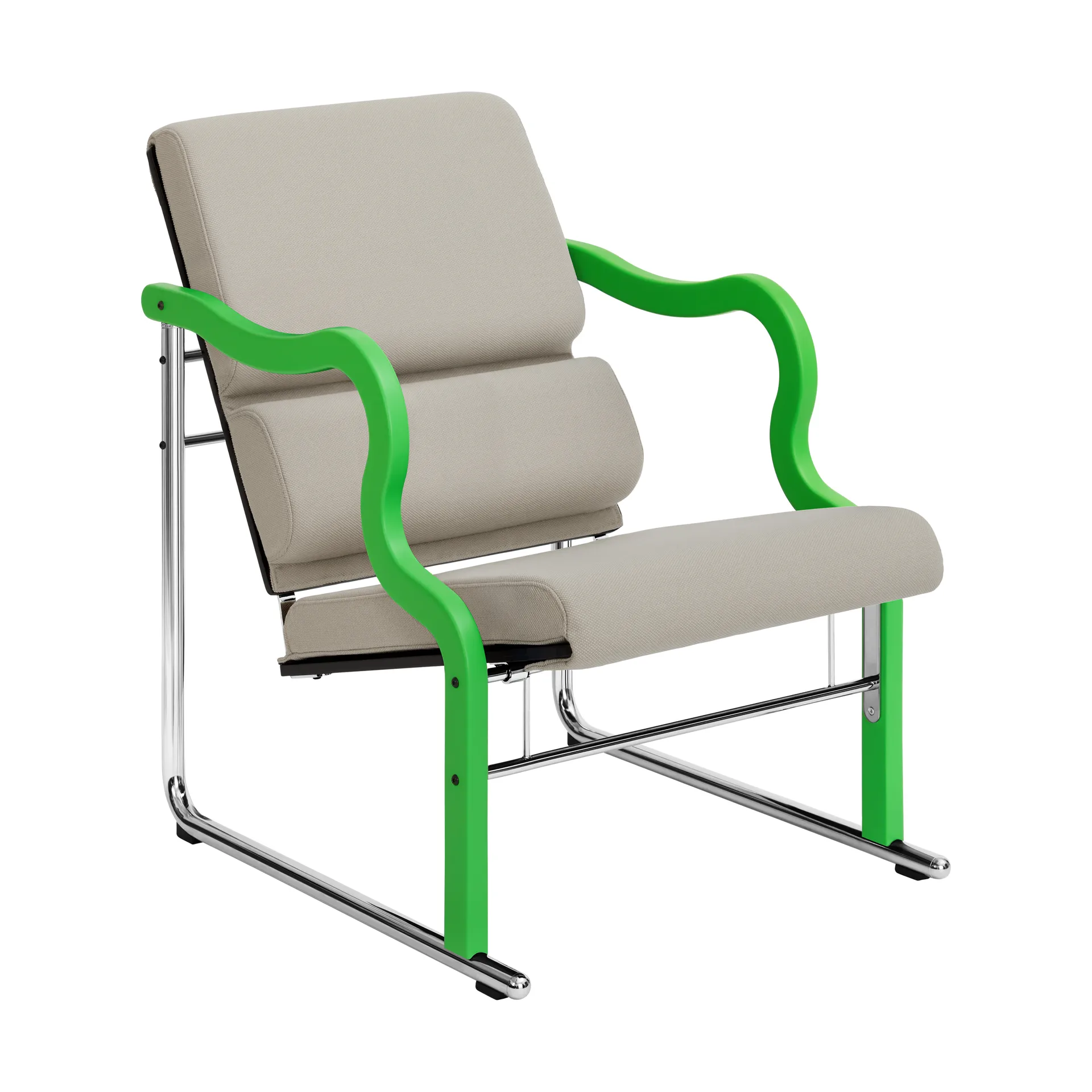 Fauteuil lounge Experiment 501, Green-light beige Hem