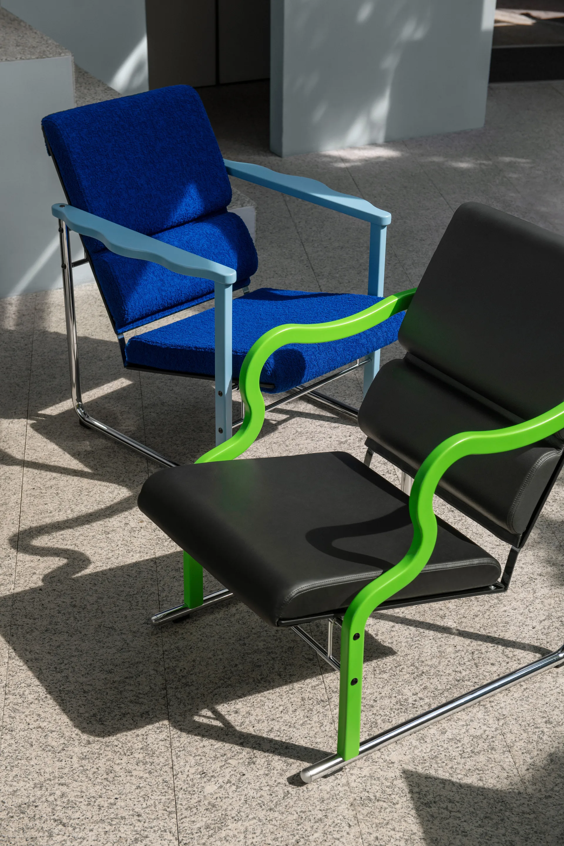Fauteuil lounge Experiment 501, Green-ultramarine Hem