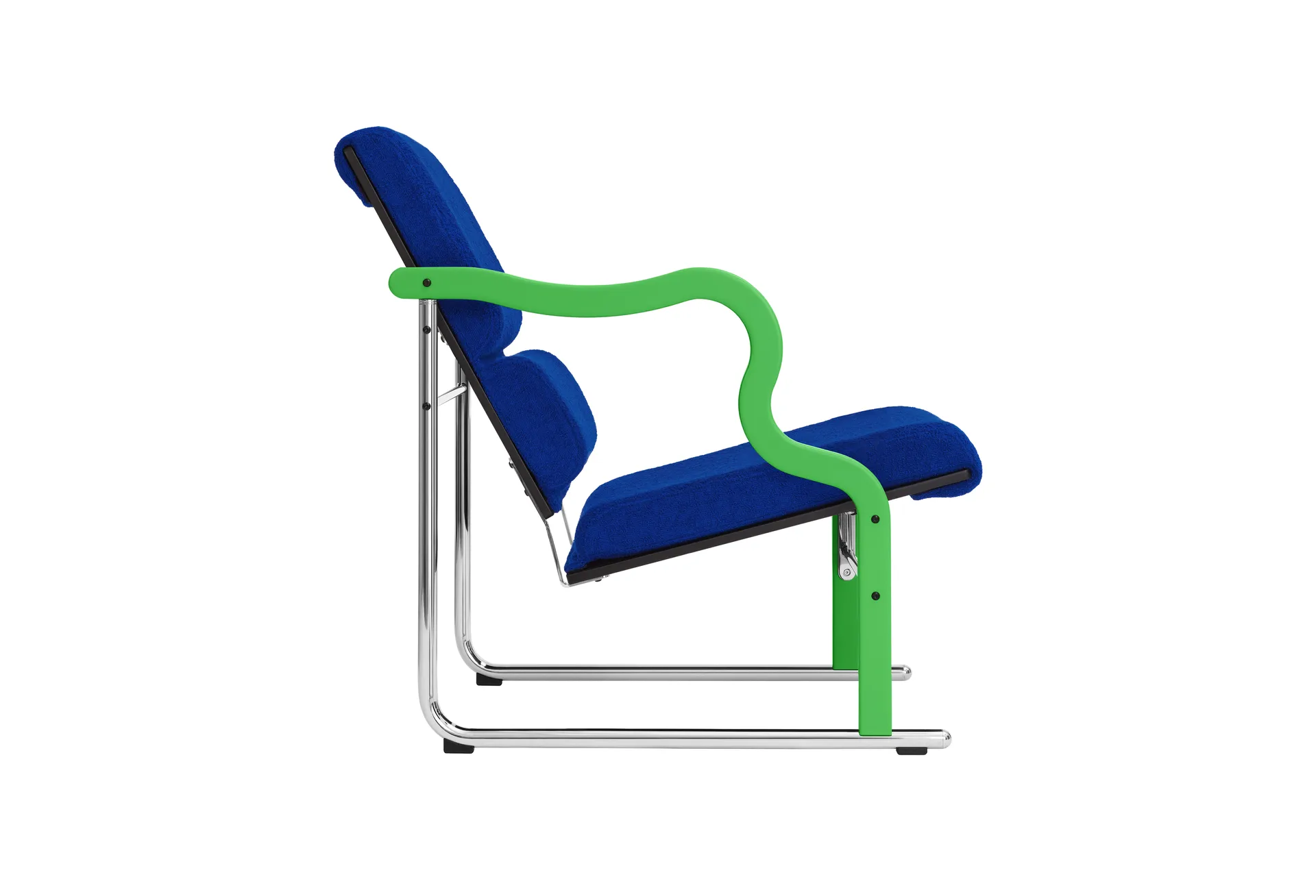 Fauteuil lounge Experiment 501, Green-ultramarine Hem