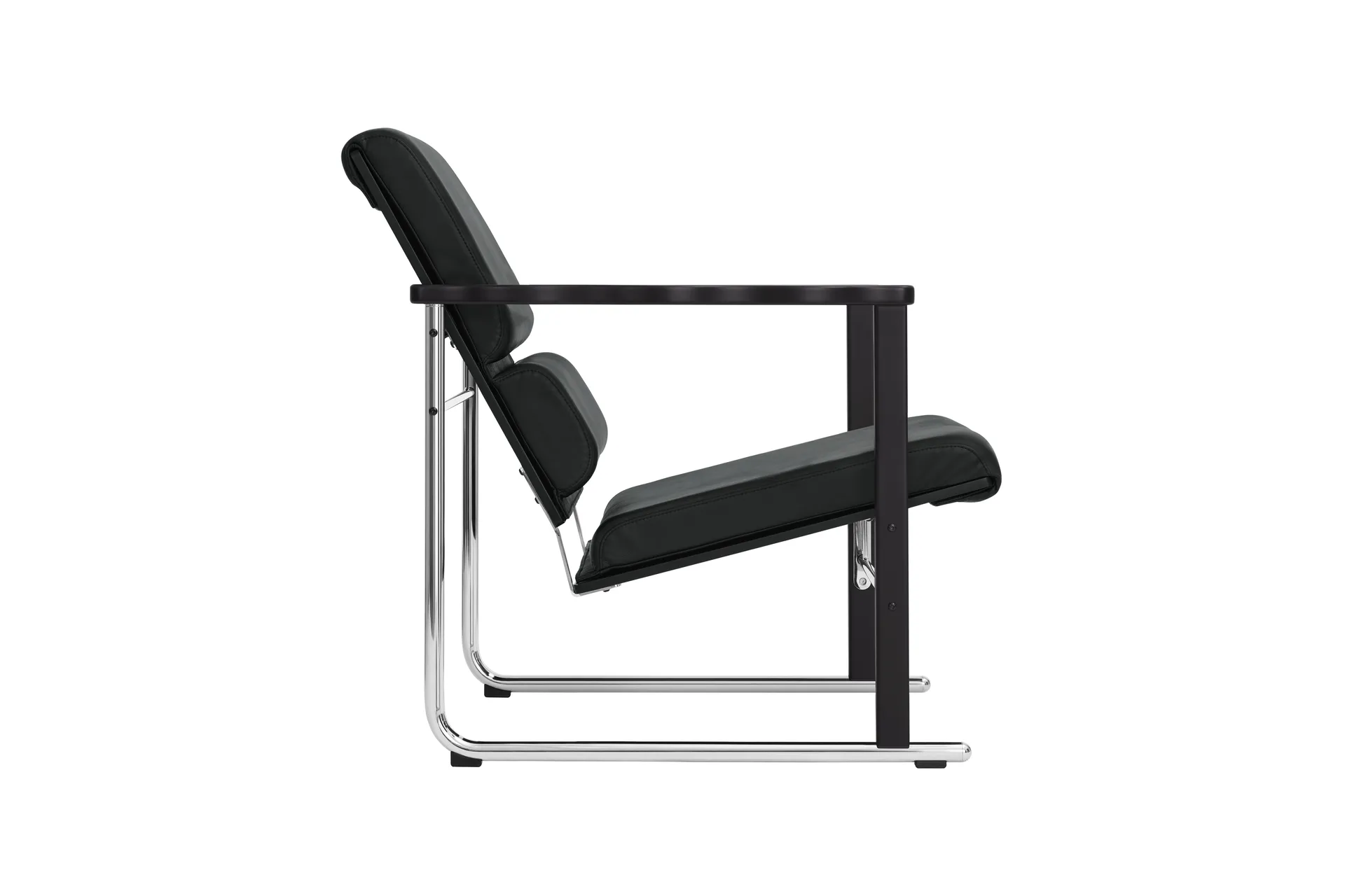 Fauteuil lounge Experiment 502, Black-black leather Hem