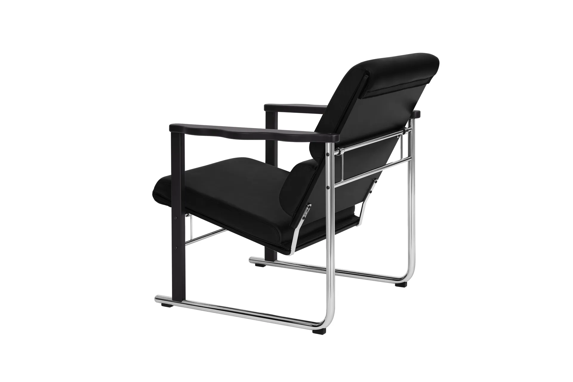 Fauteuil lounge Experiment 502, Black-black leather Hem